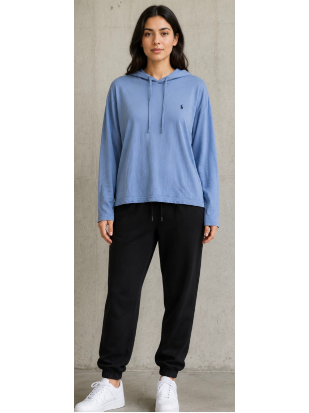 Polo Ralph Lauren Blue Tee Hoodie Size M Chic Streetwear